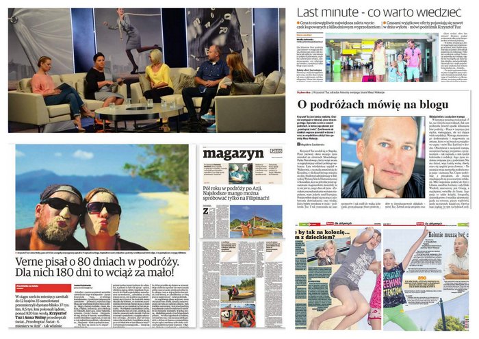 W mediach i podróże
